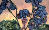 Dietrich Schuchardt Blue Lilies (From My Garden) mixed media drawing